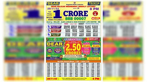 Nagaland State Lottery Sambad Result Today 29.11.23: Dear .